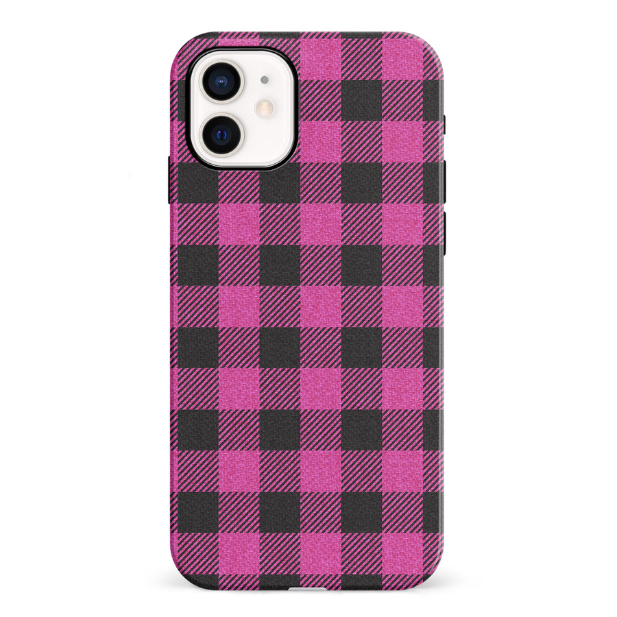iPhone 12 Mini Lumberjack Plaid Phone Case - Pink