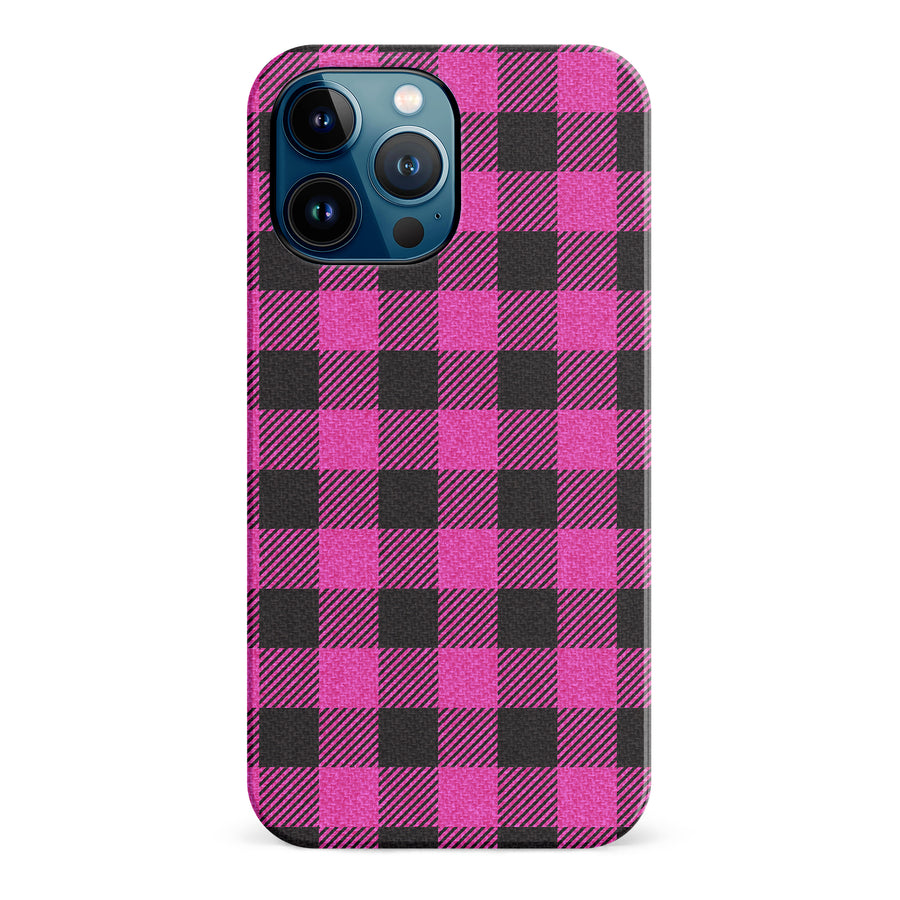 iPhone 12 Pro Max Lumberjack Plaid Phone Case - Pink
