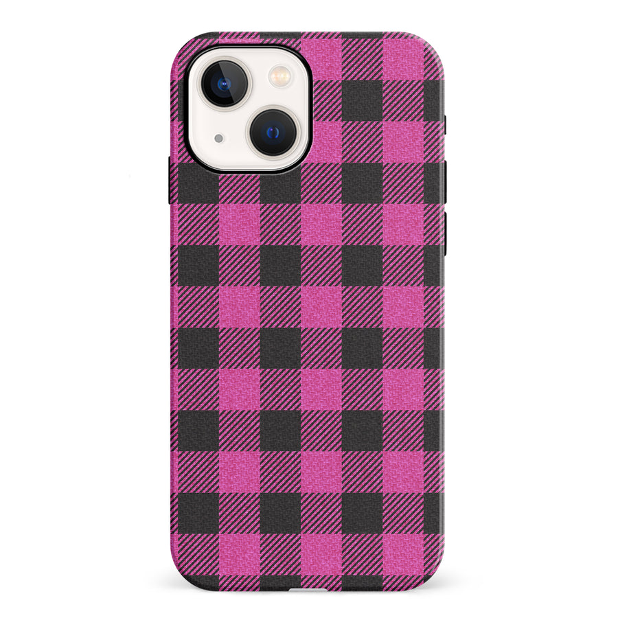 iPhone 13 Lumberjack Plaid Phone Case - Pink