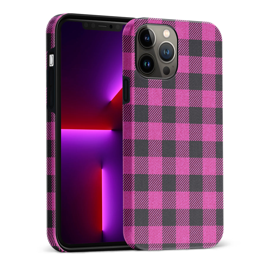 iPhone 13 Pro Max Lumberjack Plaid Phone Case - Pink