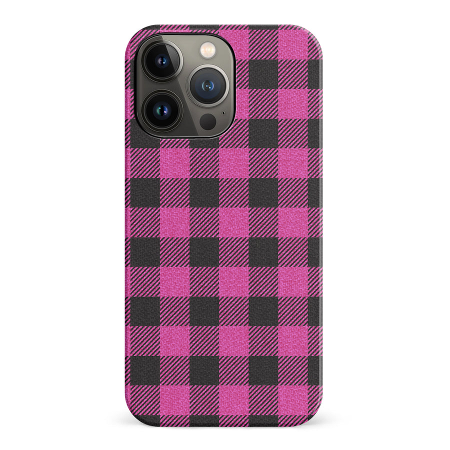 iPhone 14 Pro Lumberjack Plaid Phone Case - Pink