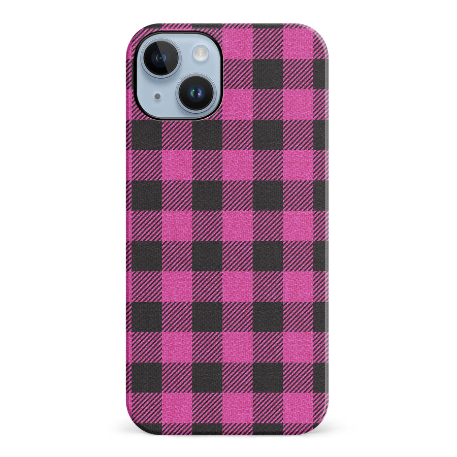 iPhone 14 Plus Lumberjack Plaid Phone Case - Pink