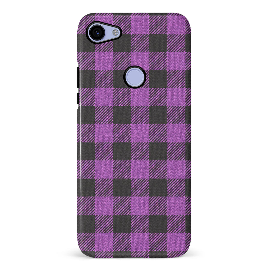 Google Pixel 3A XL Lumberjack Plaid Phone Case - Purple