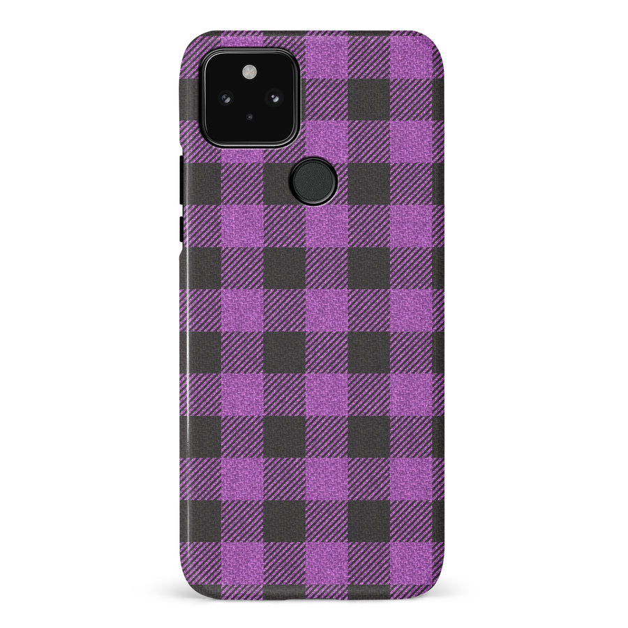 Google Pixel 5 Lumberjack Plaid Phone Case - Purple