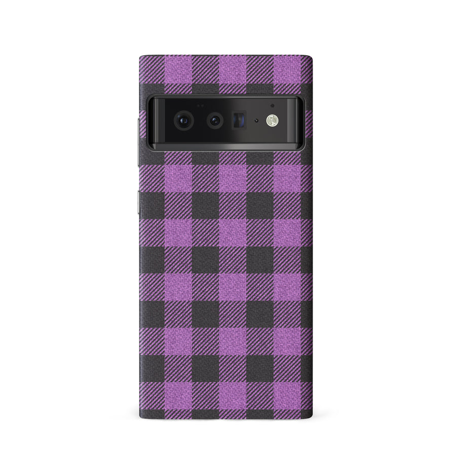 Google Pixel 6 Lumberjack Plaid Phone Case - Purple