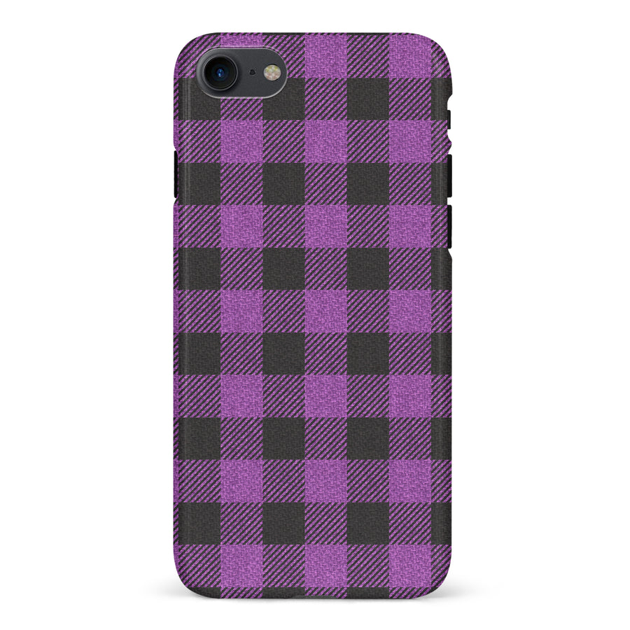 iPhone 7/8/SE Lumberjack Plaid Phone Case - Purple