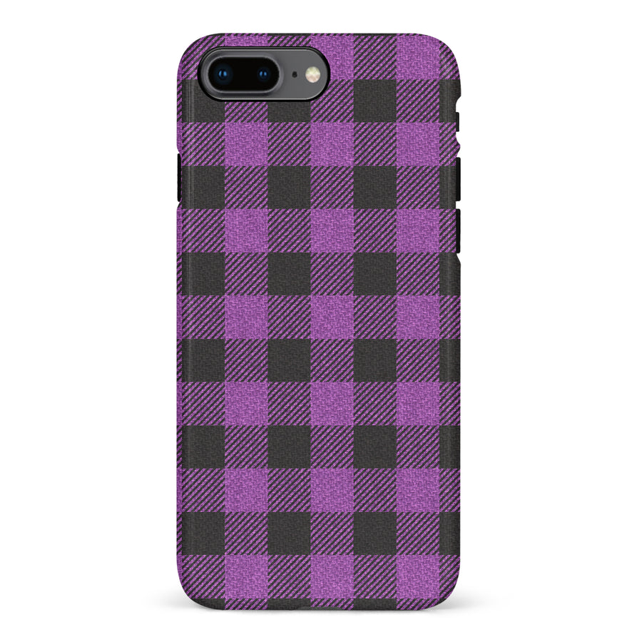 iPhone 8 Plus Lumberjack Plaid Phone Case - Purple