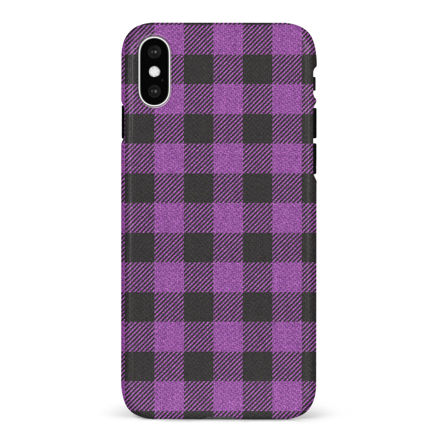 iPhone X/XS Lumberjack Plaid Phone Case - Purple