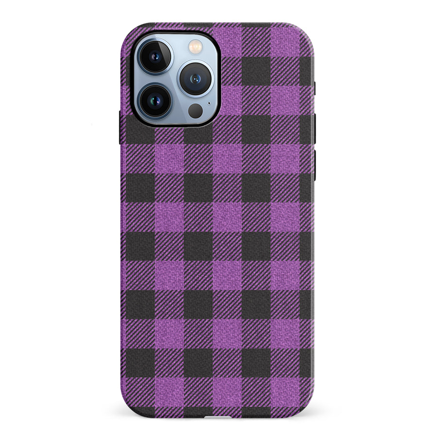 iPhone 12 Pro Lumberjack Plaid Phone Case - Purple