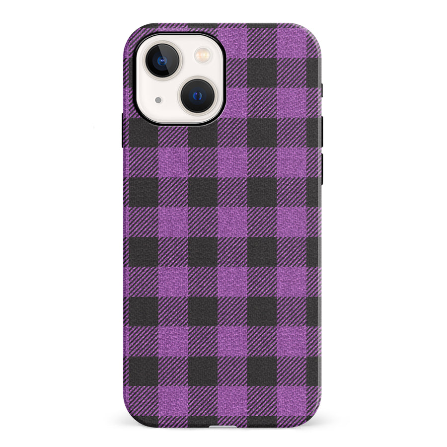 iPhone 13 Mini Lumberjack Plaid Phone Case - Purple
