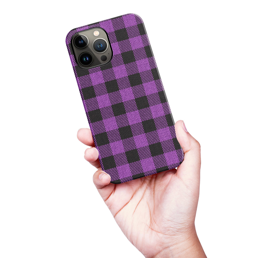 iPhone 13 Pro Max Lumberjack Plaid Phone Case - Purple