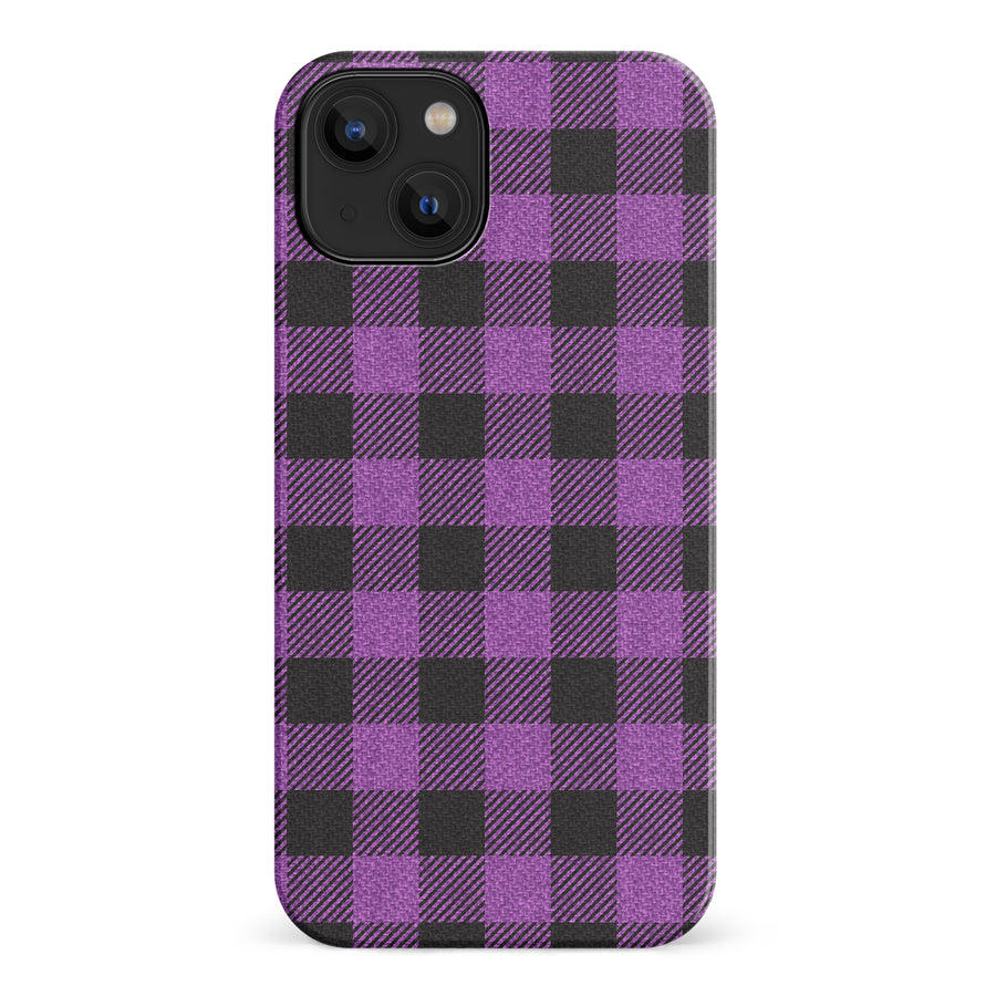 iPhone 14 Lumberjack Plaid Phone Case - Purple