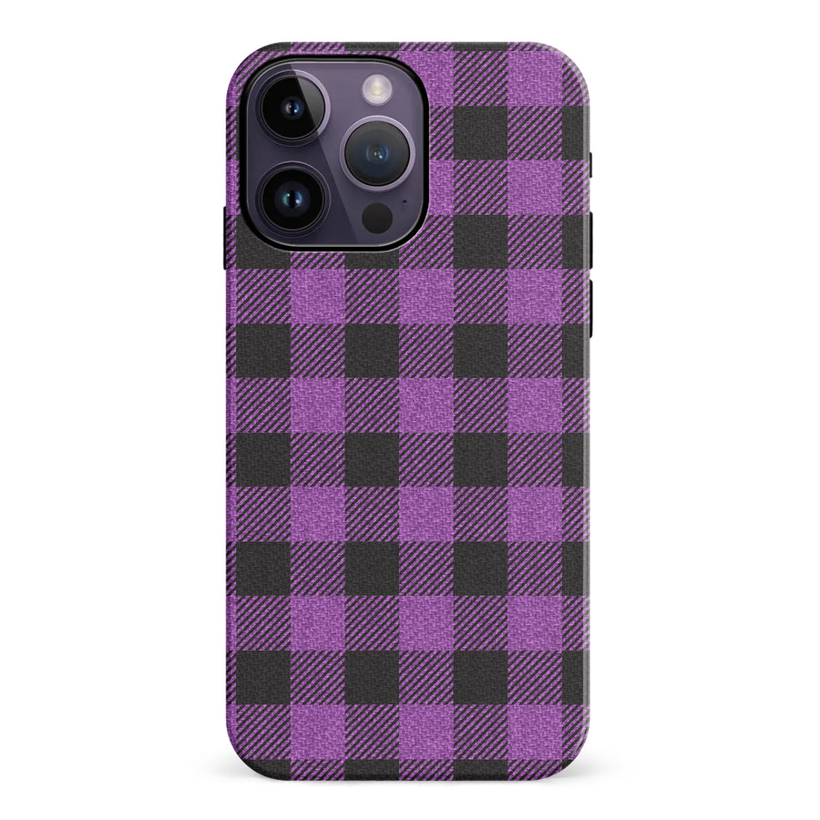 iPhone 14 Pro Max Lumberjack Plaid Phone Case - Purple