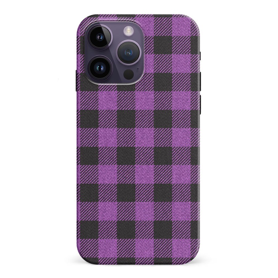 iPhone 15 Pro Lumberjack Plaid Phone Case - Purple