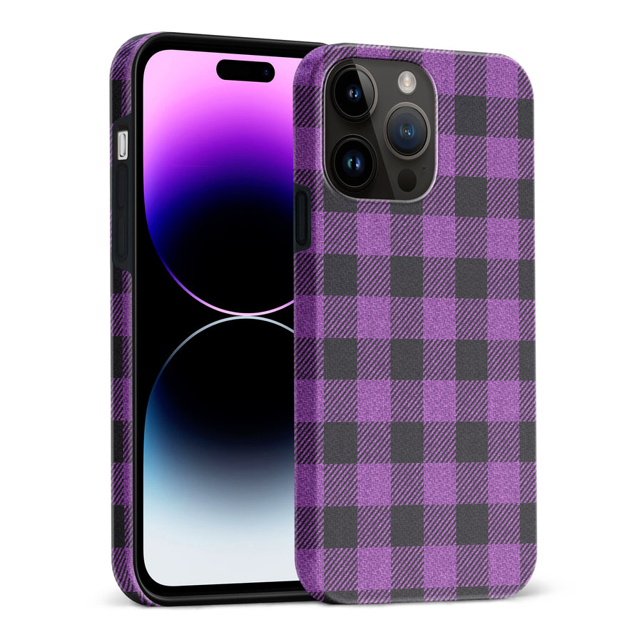 iPhone 15 Pro Max Lumberjack Plaid Phone Case - Purple
