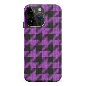 iPhone 15 Pro Max Lumberjack Plaid Phone Case - Purple