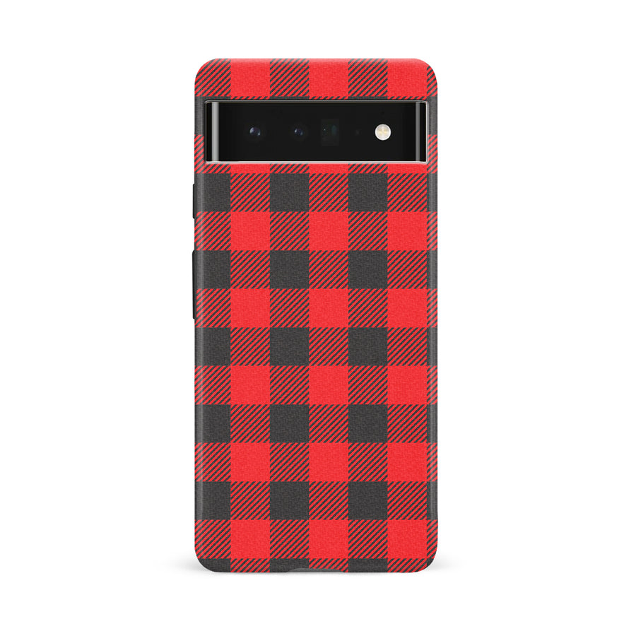 Google Pixel 6A Lumberjack Plaid Phone Case - Red