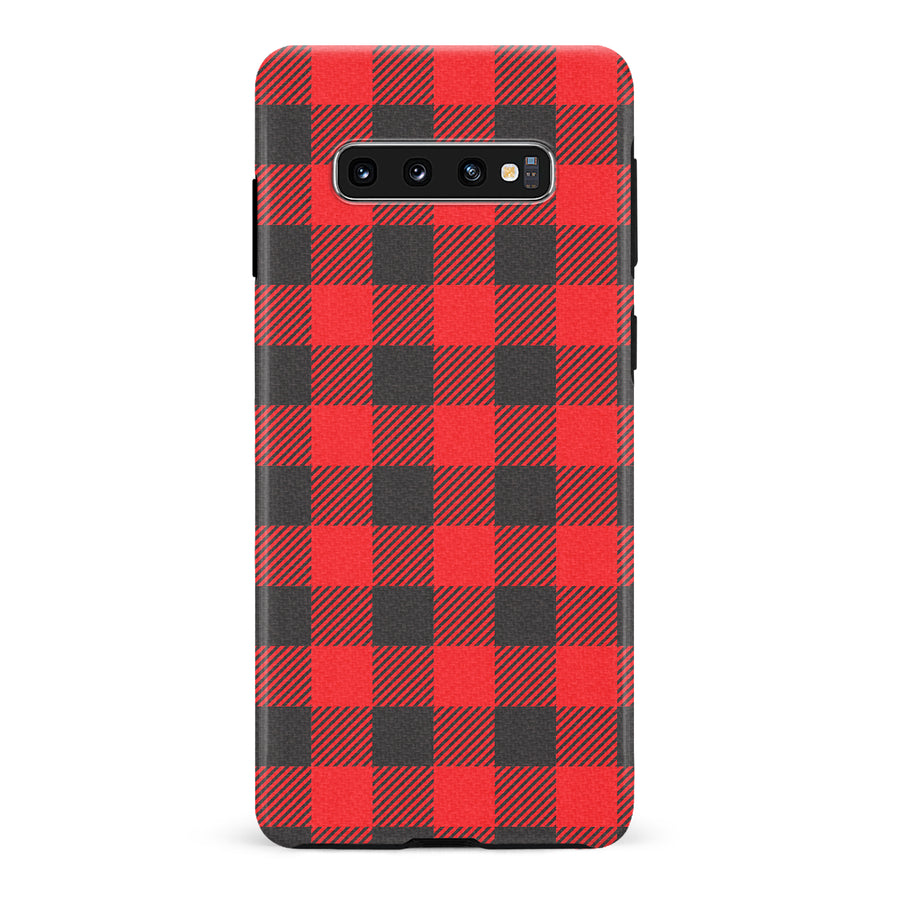 Samsung Galaxy S10 Lumberjack Plaid Phone Case - Red