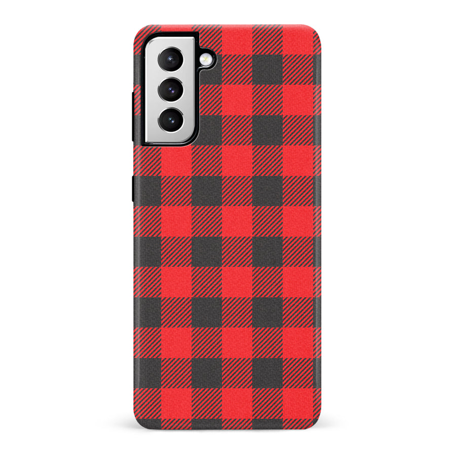 Samsung Galaxy S21 Lumberjack Plaid Phone Case - Red