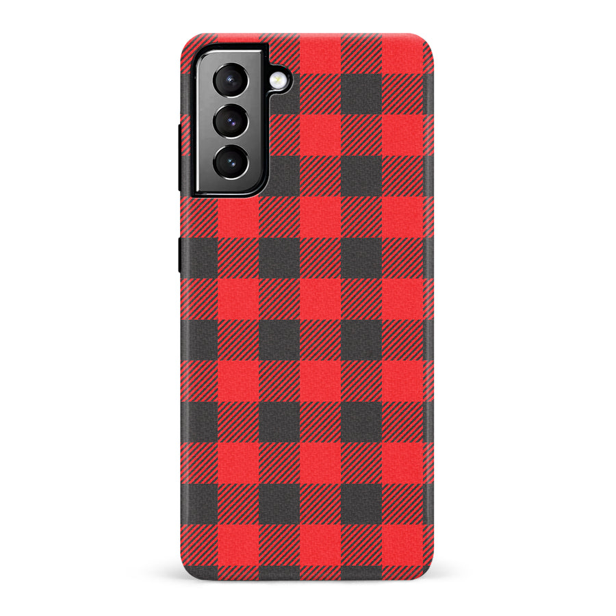 Samsung Galaxy S21 Plus Lumberjack Plaid Phone Case - Red