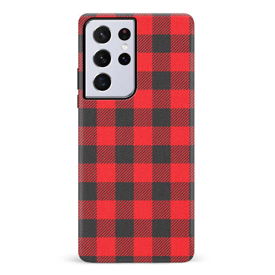 Samsung Galaxy S21 Ultra Lumberjack Plaid Phone Case - Red