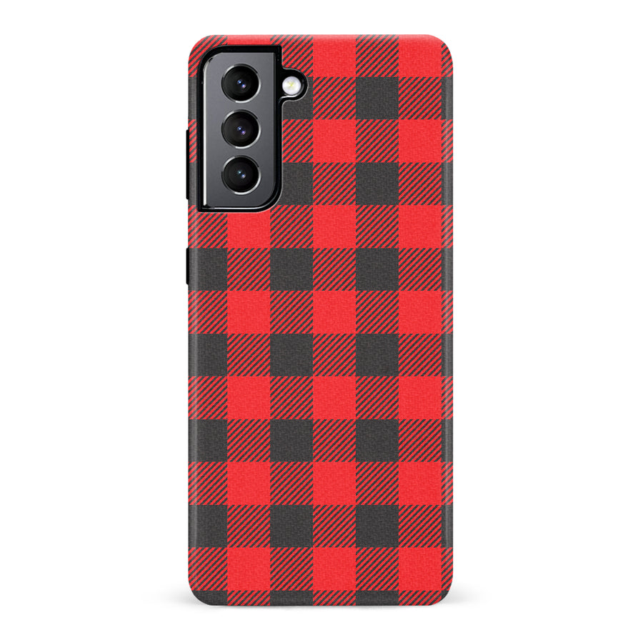 Samsung Galaxy S22 Lumberjack Plaid Phone Case - Red