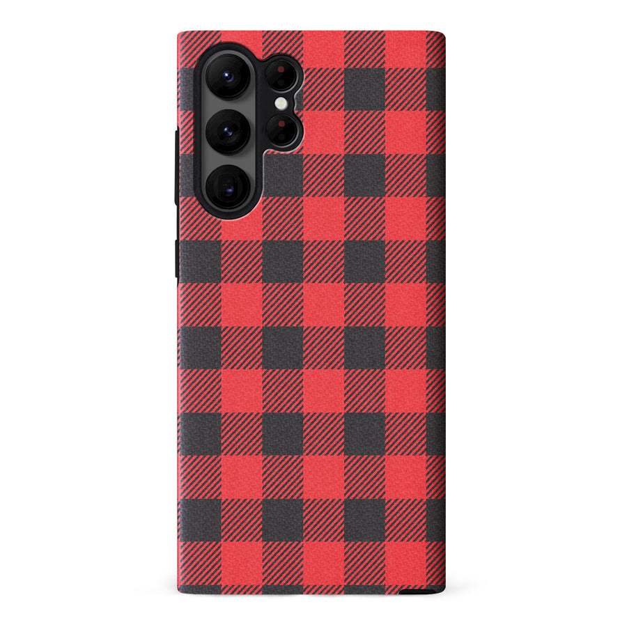 Samsung Galaxy S23 Ultra Lumberjack Plaid Phone Case - Red