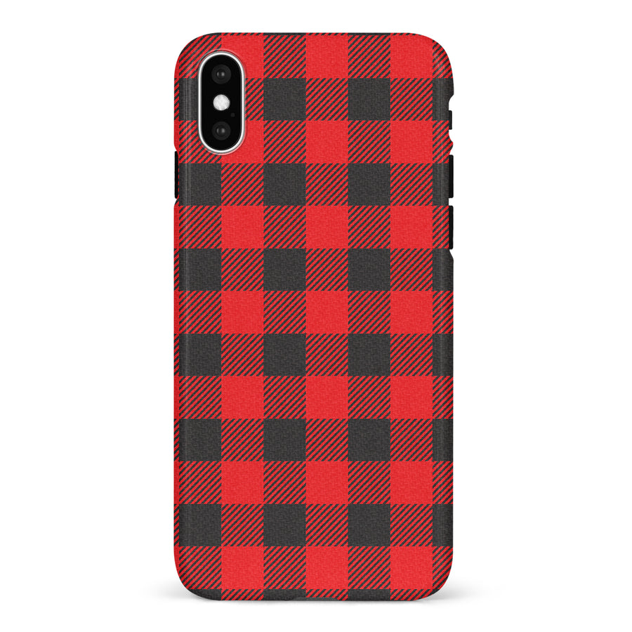 iPhone X/XS Lumberjack Plaid Phone Case - Red