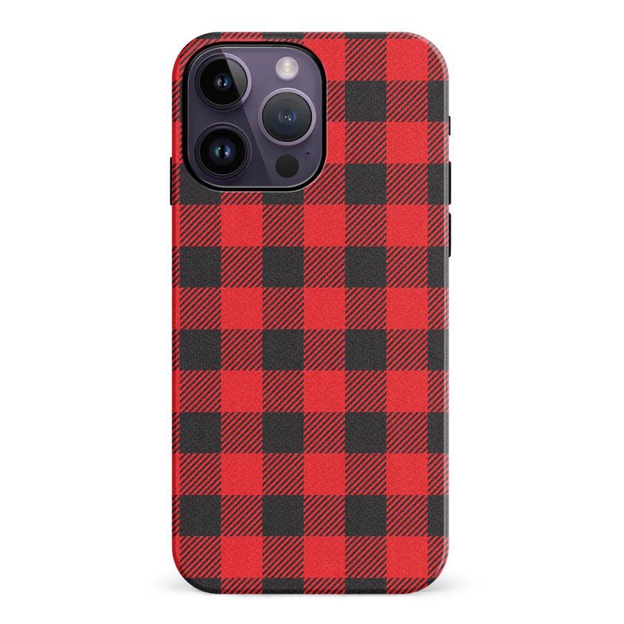 iPhone 14 Pro Max Lumberjack Plaid Phone Case - Red