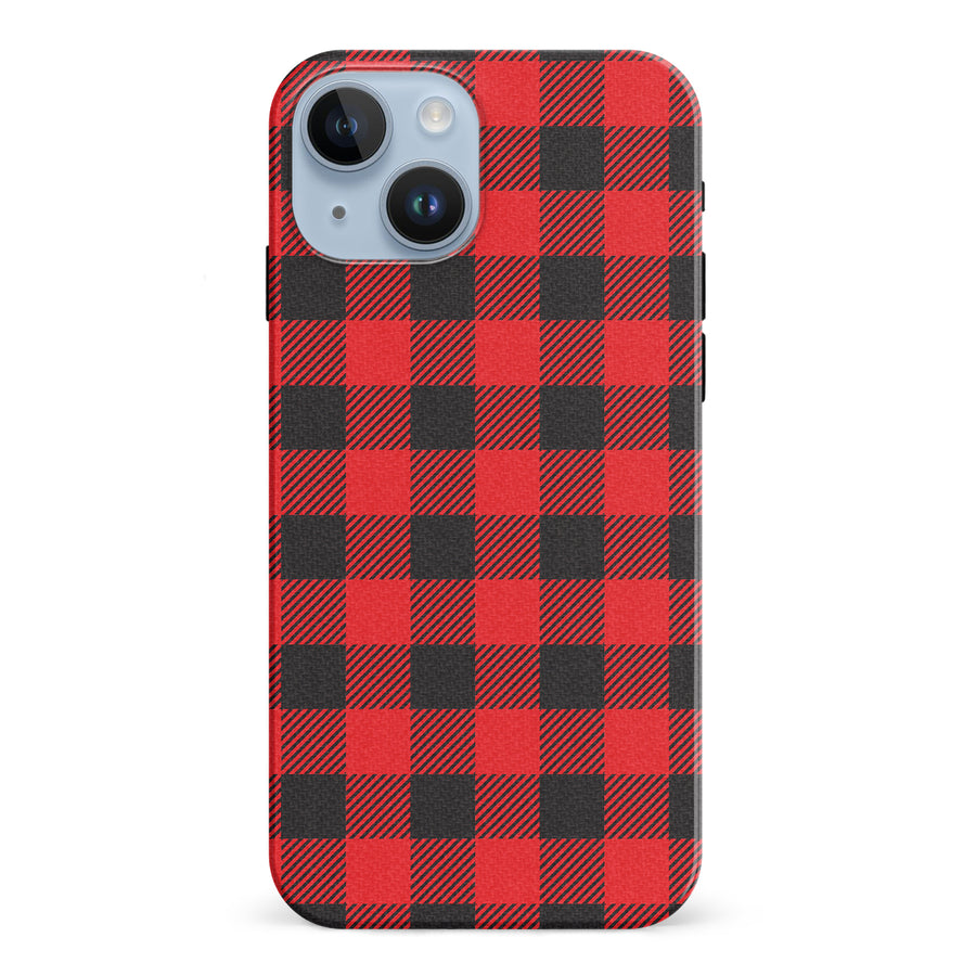iPhone 15 Lumberjack Plaid Phone Case - Red