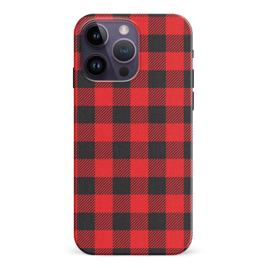 iPhone 15 Pro Lumberjack Plaid Phone Case - Red