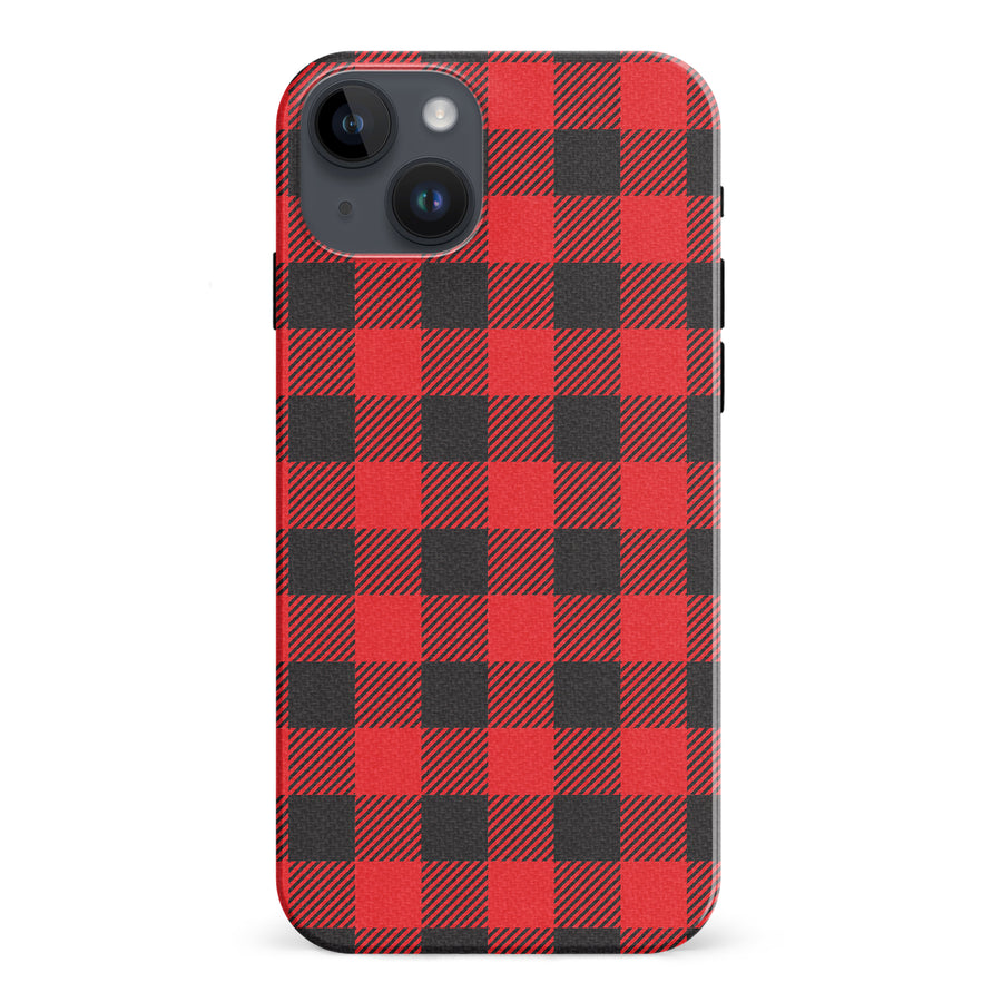 iPhone 15 Plus Lumberjack Plaid Phone Case - Red