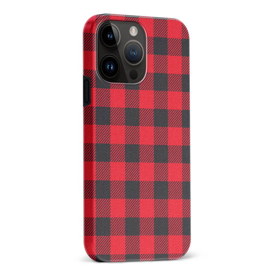 iPhone 15 Pro Max Lumberjack Plaid Phone Case - Red
