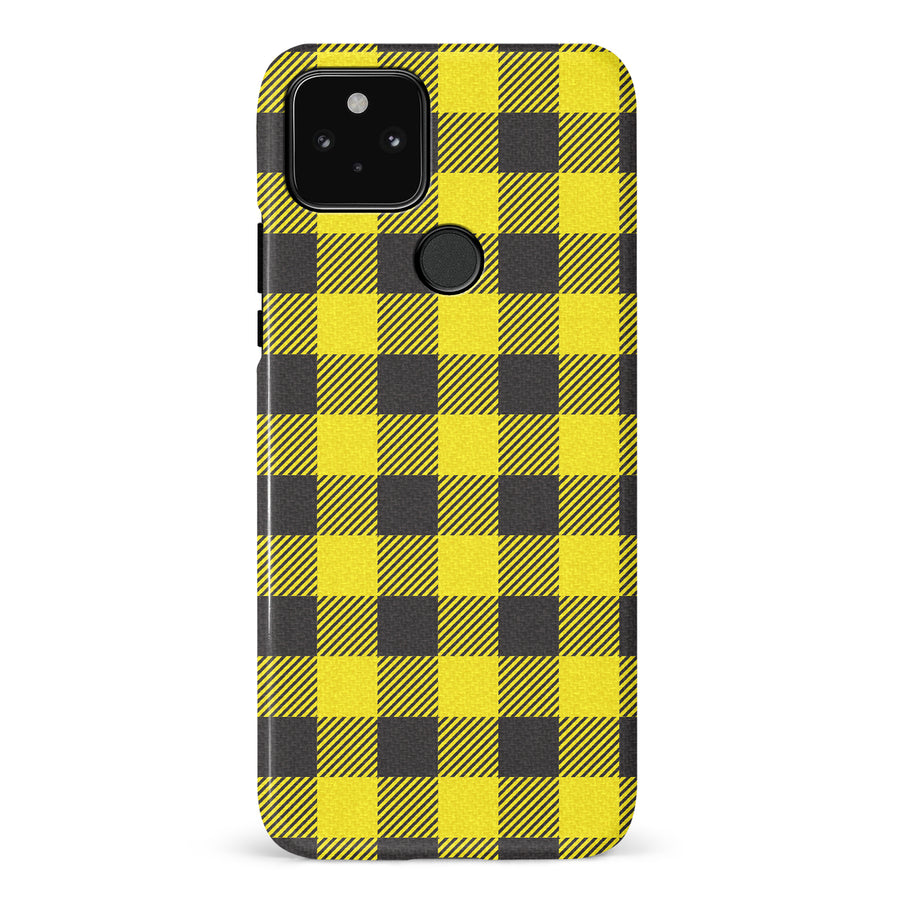 Google Pixel 5 Lumberjack Plaid Phone Case - Yellow