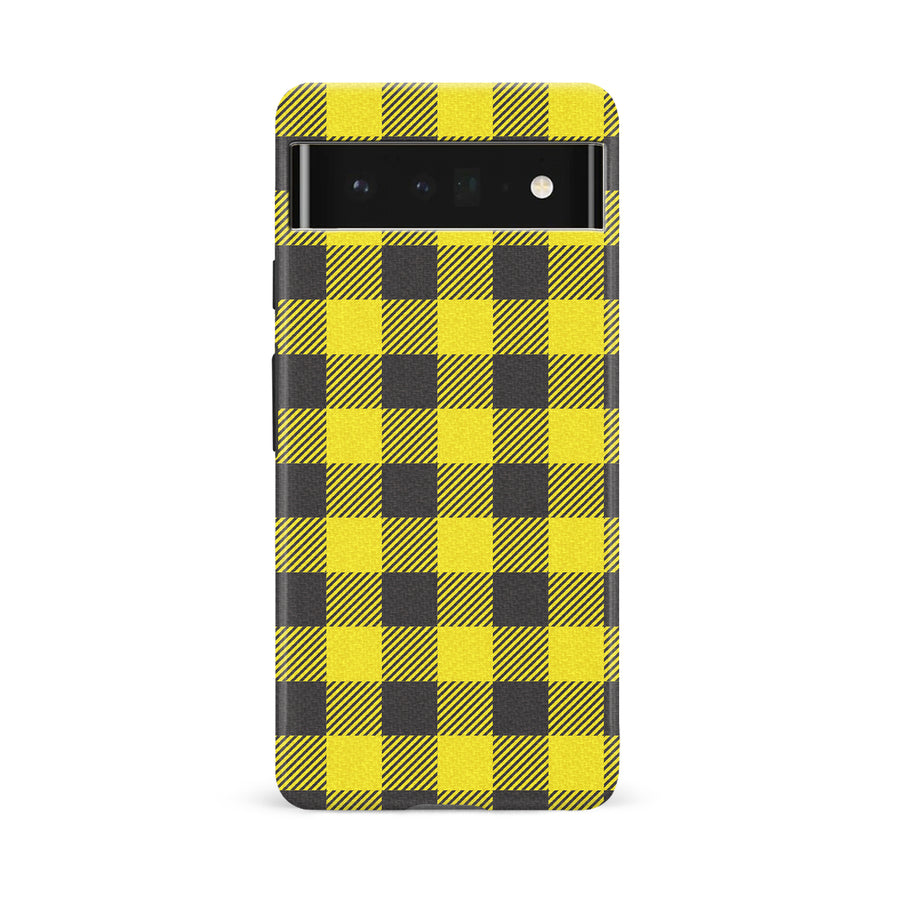 Google Pixel 6A Lumberjack Plaid Phone Case - Yellow