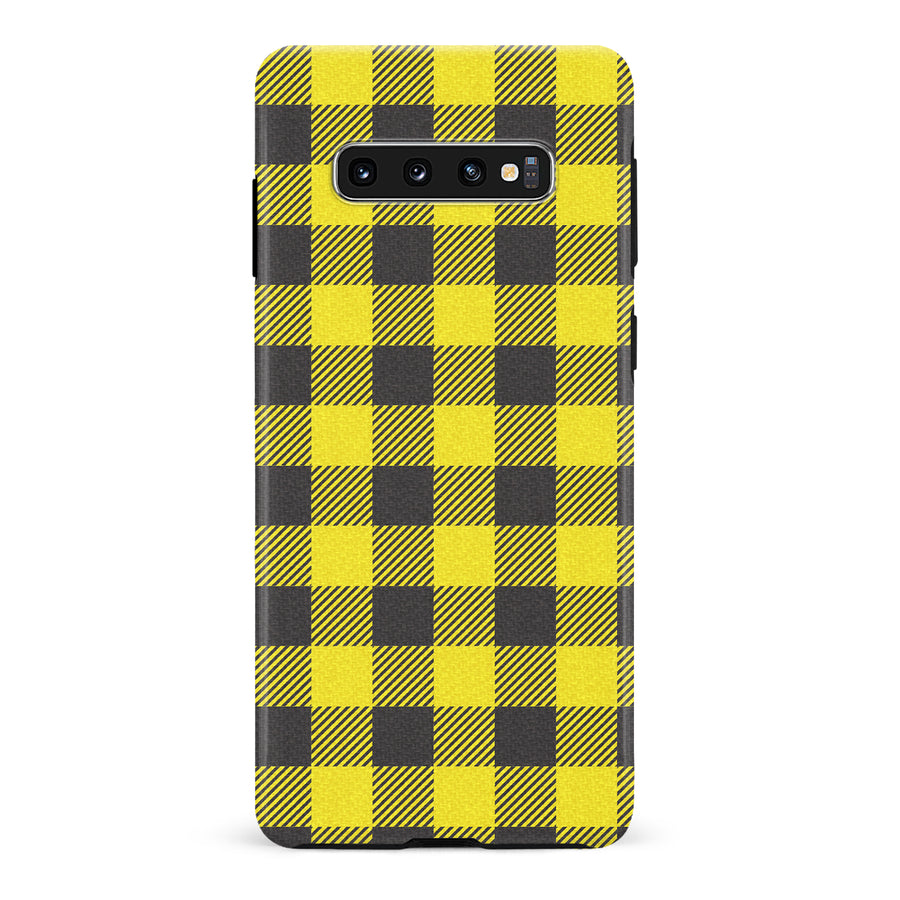 Samsung Galaxy S10 Lumberjack Plaid Phone Case - Yellow