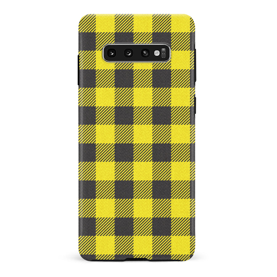 Samsung Galaxy S10 Plus Lumberjack Plaid Phone Case - Yellow