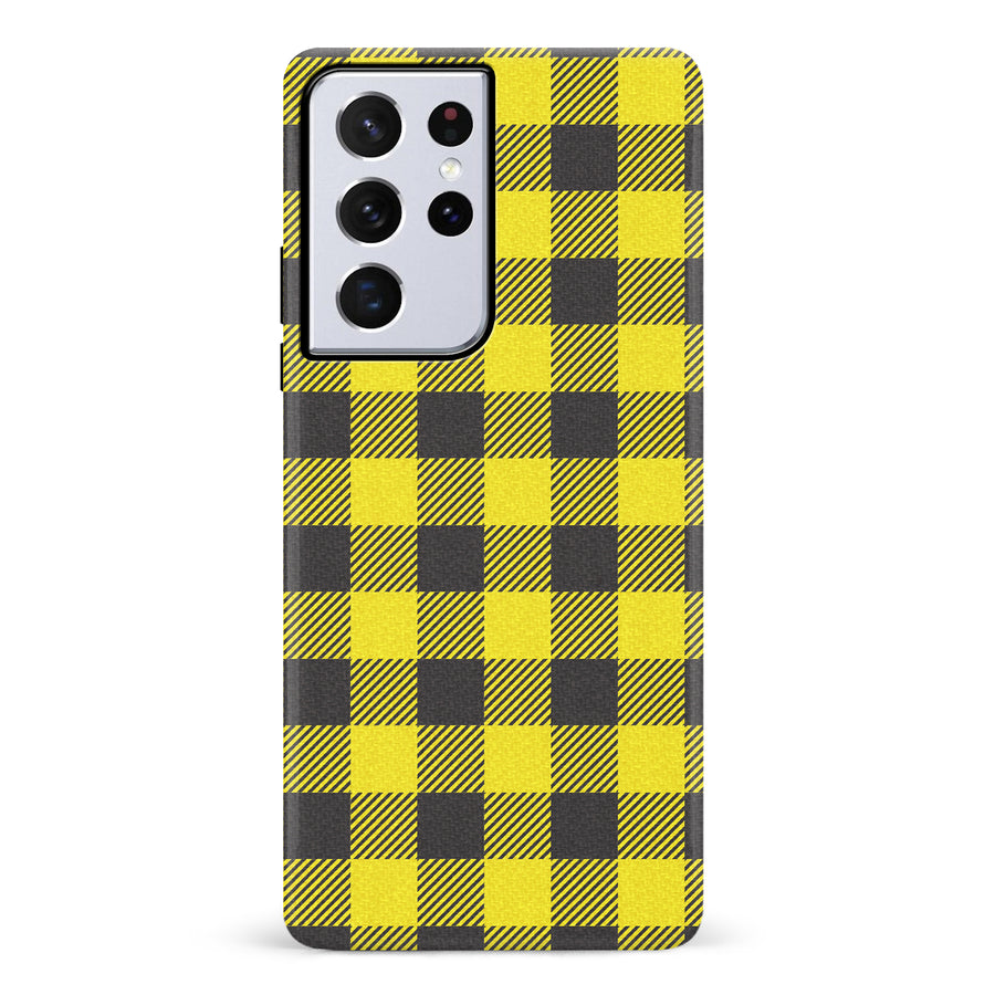 Samsung Galaxy S21 Ultra Lumberjack Plaid Phone Case - Yellow