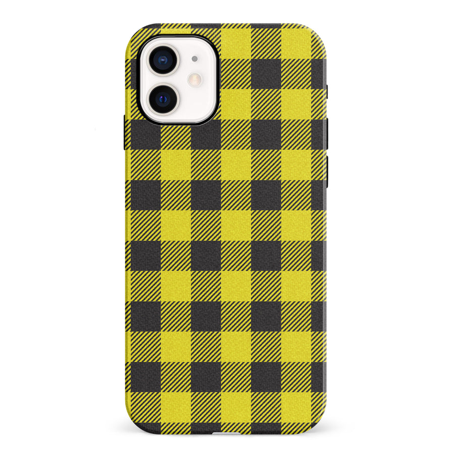iPhone 12 Mini Lumberjack Plaid Phone Case - Yellow