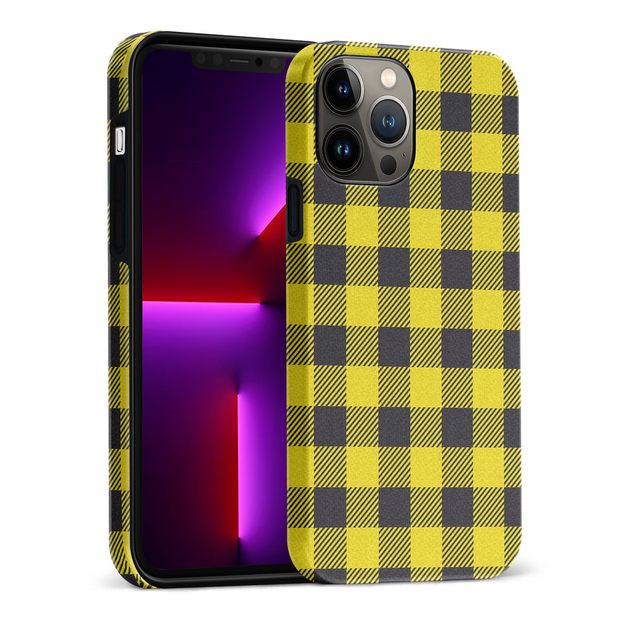 iPhone 13 Pro Max Lumberjack Plaid Phone Case - Yellow