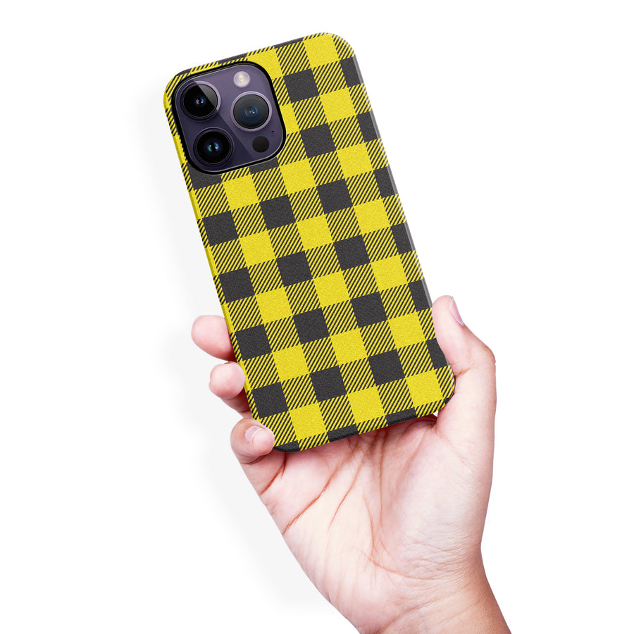 iPhone 14 Pro Max Lumberjack Plaid Phone Case - Yellow