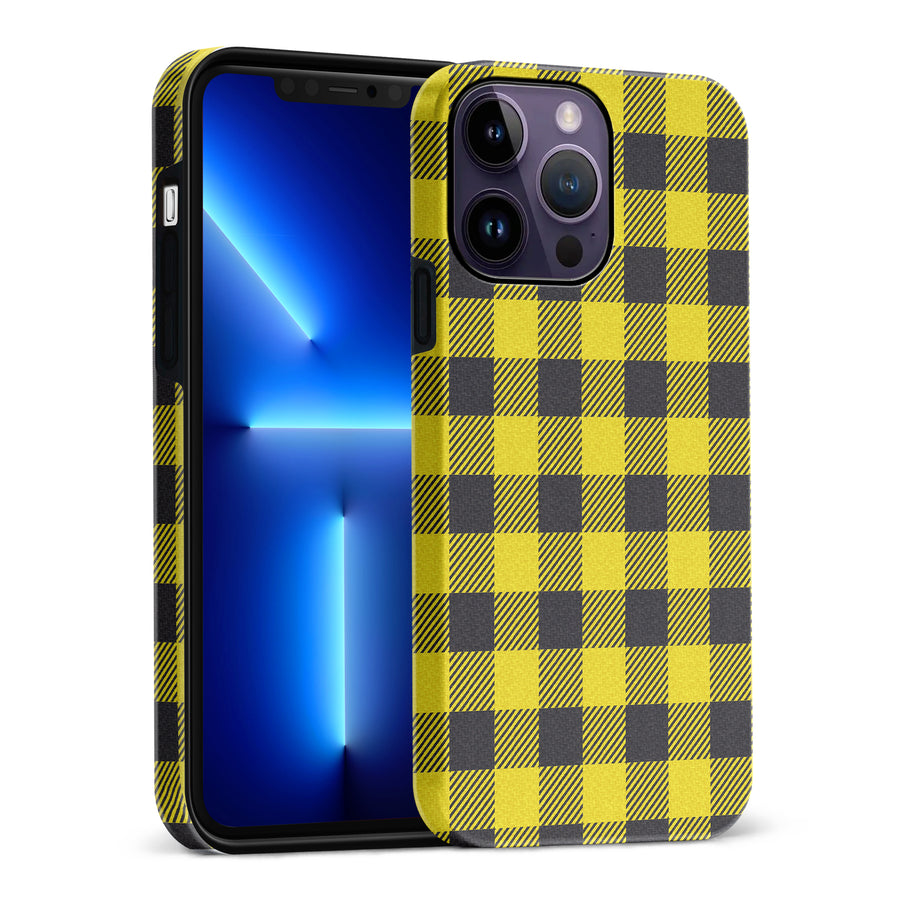 iPhone 14 Pro Max Lumberjack Plaid Phone Case - Yellow