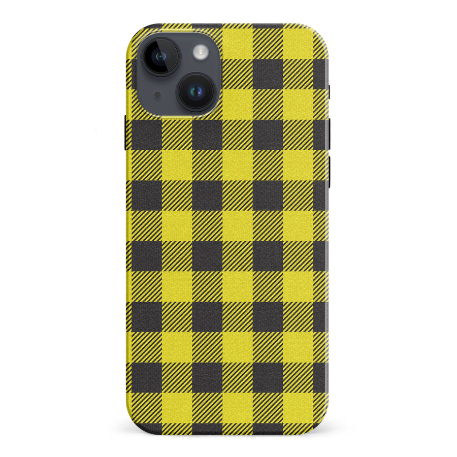 iPhone 15 Plus Lumberjack Plaid Phone Case - Yellow