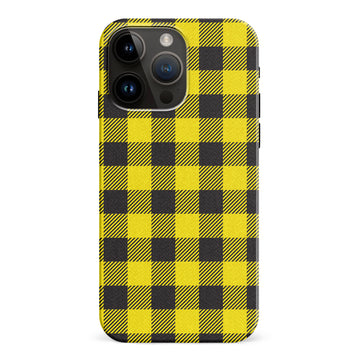 iPhone 15 Pro Max Lumberjack Plaid Phone Case - Yellow