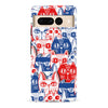 Google Pixel 7 Pro Red and Blue Abstract Cats Art Cat Phone Case