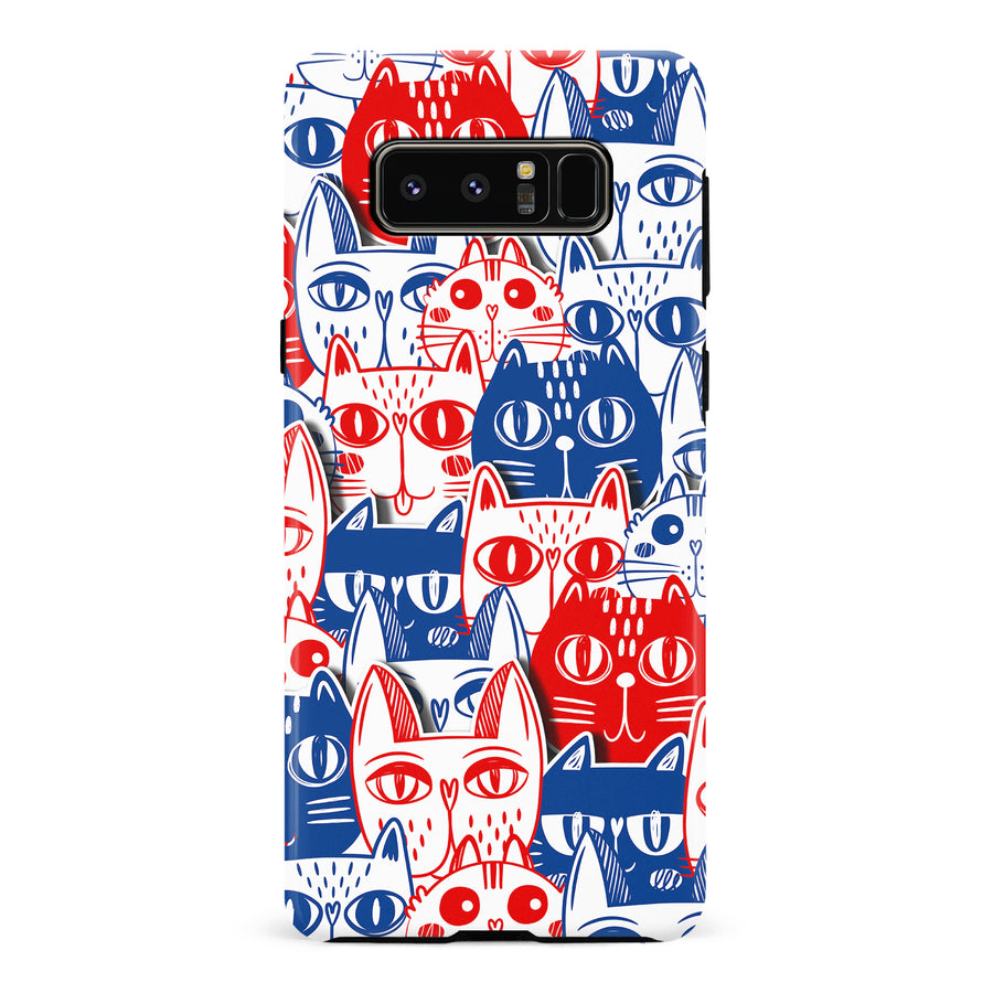 Red and Blue Abstract Cats Art Cat Phone Case