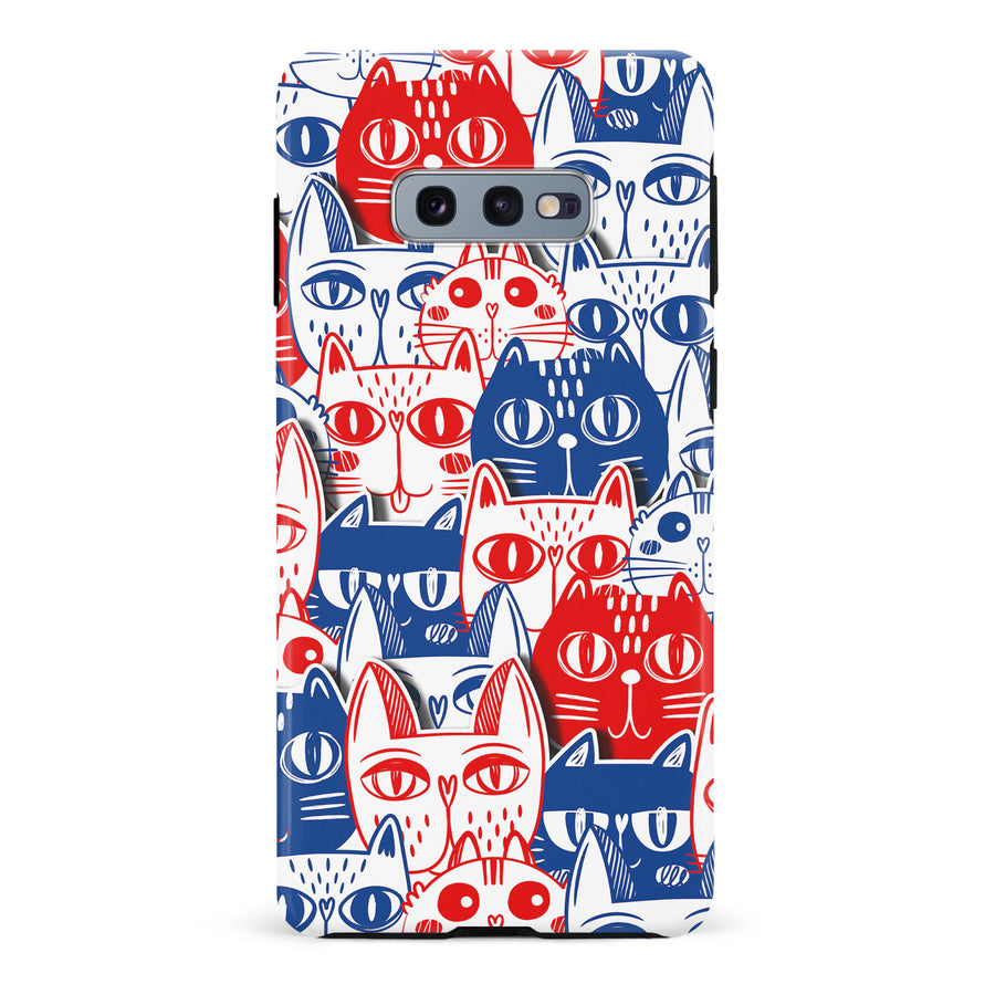 Red and Blue Abstract Cats Art Cat Phone Case