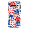 Samsung Galaxy S10 Plus Red and Blue Abstract Cats Art Cat Phone Case