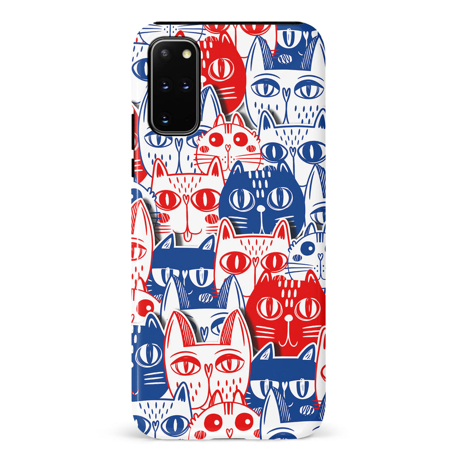 Red and Blue Abstract Cats Art Cat Phone Case