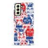 Samsung Galaxy S22 Plus Red and Blue Abstract Cats Art Cat Phone Case